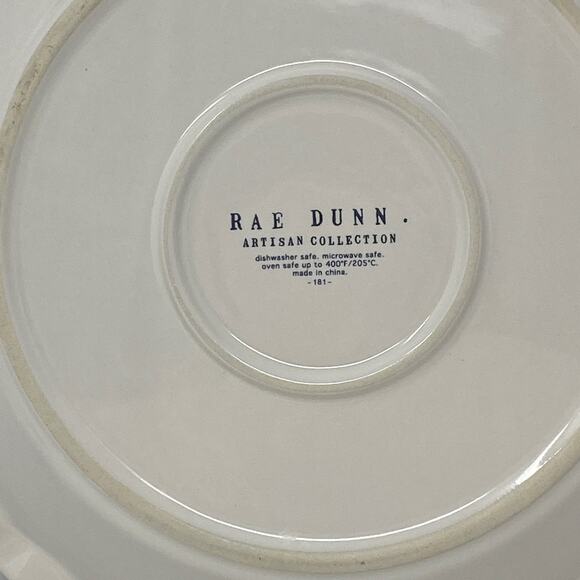 Rae Dunn Artisan Collection Fall White Ceramic PUMPKIN 10 Inch Round Pie Dish - Picture 7 of 9